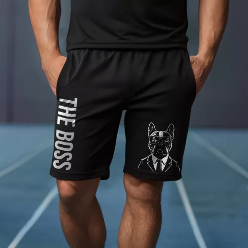 The boss - Francia bulldog fekete rövidnadrág