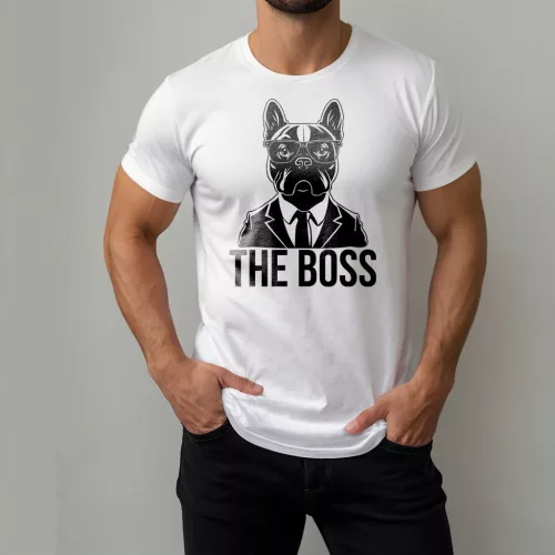 The Boss - Francia bulldog / Férfi póló / Fehér