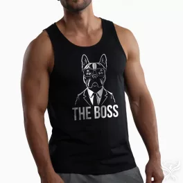 The boss - Francia bulldog / Classicfit trikó / Fekete
