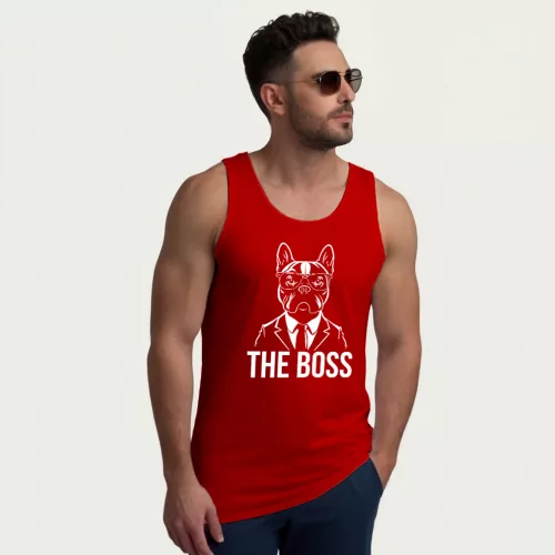 The boss - Francia bulldog / Classicfit trikó / Piros