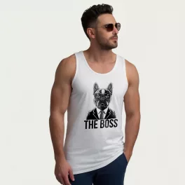 The boss - Francia bulldog / Classicfit trikó / Fehér