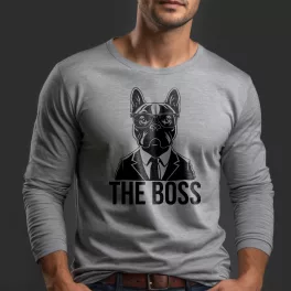 The Boss - Francia bulldog / Férfi hosszú ujjú póló