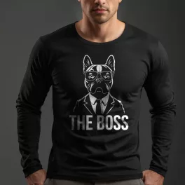 The Boss - Francia bulldog / Férfi hosszú ujjú póló