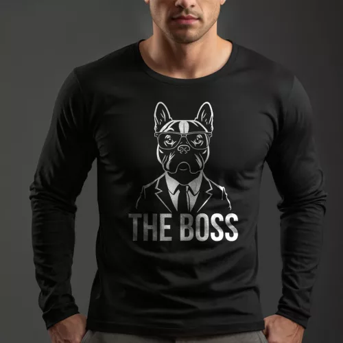 The Boss - Francia bulldog / Férfi hosszú ujjú póló