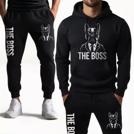 The boss - Francia bulldog melegítő szett / Fekete