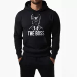 The boss - Francia bulldog  / Fekete pulóver + fekete rövidnadrág + edzőtáska