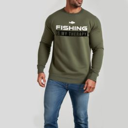 Fishing is my therapy PRÉMIUM pulóver / Army