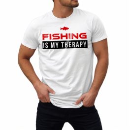 Fishing is my therapy - Férfi póló / Fehér