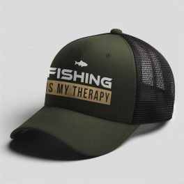 Fishing is my therapy - Baseball sapka / Army+fekete