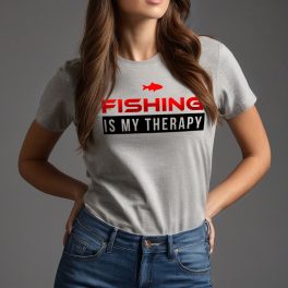 Fishing is my therapy - Női póló / Szürke