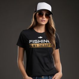 Fishing is my therapy - Női póló / Fekete