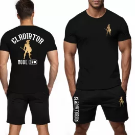 Gladiator mode on -  Férfi fekete póló + rövidnadrág