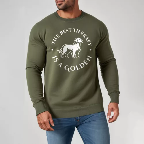 The best therapy is a Golden PRÉMIUM pulóver / Army