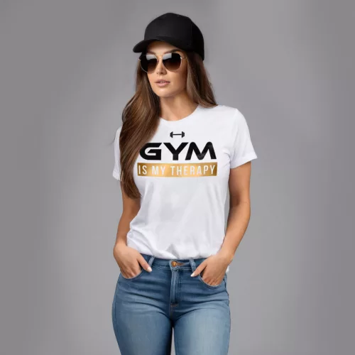 Gym is my therapy - Női póló / Fehér
