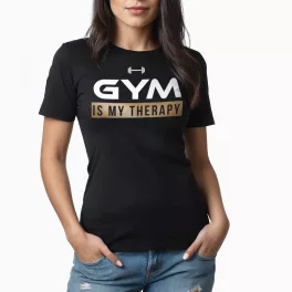 Gym is my therapy - Női póló / Fekete
