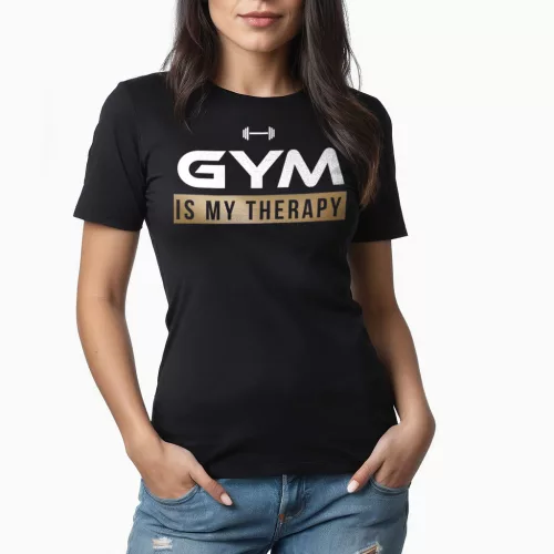 Gym is my therapy - Női póló / Fekete