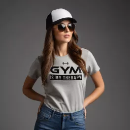 Gym is my therapy - Női póló / Szürke