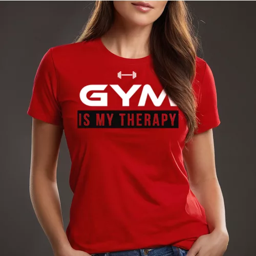 Gym is my therapy - Női póló / Piros
