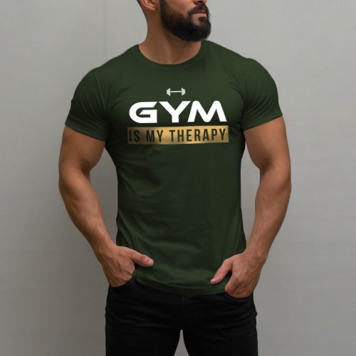 Gym is my therapy férfi póló