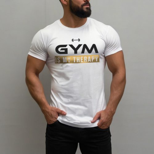Gym is my therapy férfi póló