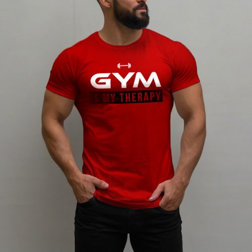 Gym is my therapy férfi póló