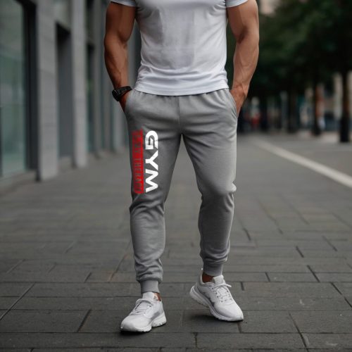 Gym is my therapy szürke melegítőnadrág