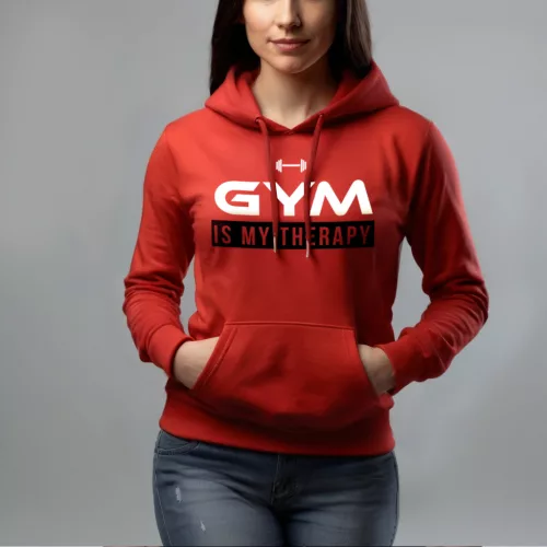 Gym is my therapy - Női pulóver / Piros