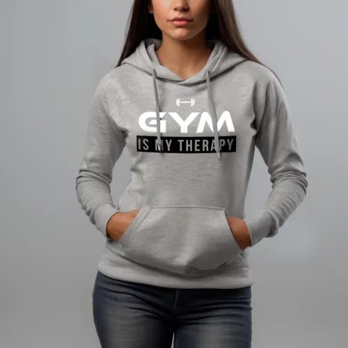 Gym is my therapy - Női pulóver / Szürke
