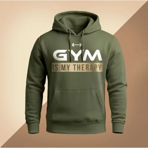 Gym is my therapy PRÉMIUM pulóver / Army