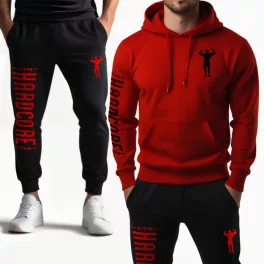 Hardcore gym melegítő szett / Piros - fekete