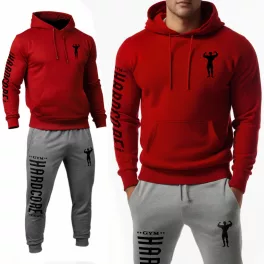 Hardcore gym melegítő szett / Piros - szürke
