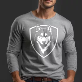 Husky férfi hosszú ujjú póló / Szürke