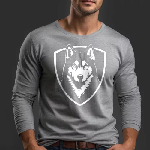 Husky férfi hosszú ujjú póló / Szürke