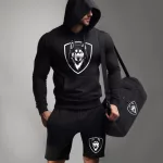Husky fekete pulóver + fekete rövidnadrág + edzőtáska