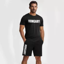 Hungary férfi póló + rövidnadrág / Fekete - fekete