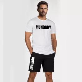 Hungary férfi póló + rövidnadrág / Fehér - fekete