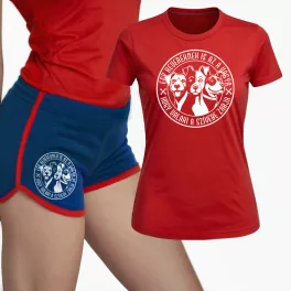   Egy keveréknek is az a vágya, hogy valaki a szívébe zárja -  Női piros póló + kék short