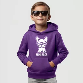 Mini boss - Francia bulldog gyerek pulóver / Lila