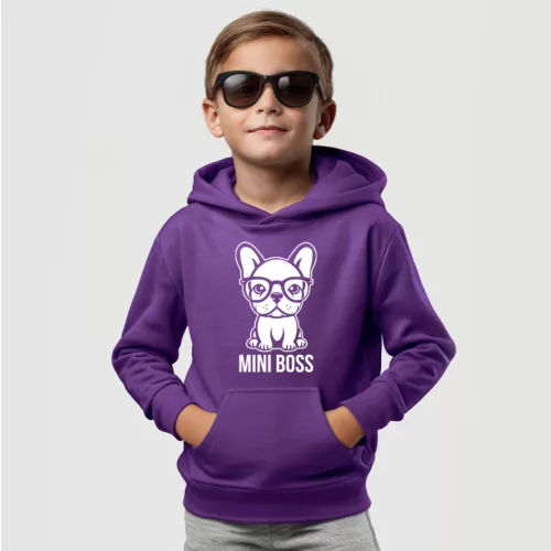Mini boss - Francia bulldog gyerek pulóver / Lila
