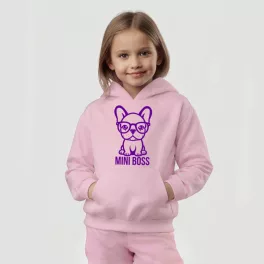 Mini boss - Francia bulldog gyerek pulóver / Pink