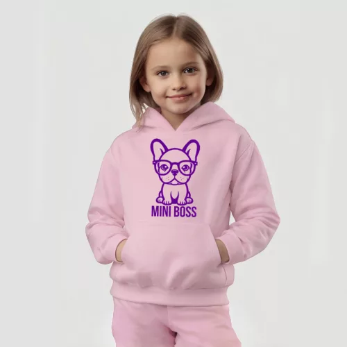Mini boss - Francia bulldog gyerek pulóver / Pink