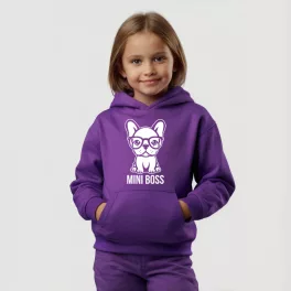 Mini boss - Francia bulldog gyerek pulóver / Lila