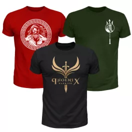 Mitológia férfi póló csomag - 3 db (Piros, fekete, army)