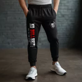 No bullshit, go to the gym fekete melegítőnadrág