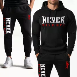 Never give up! melegítő szett / Fekete