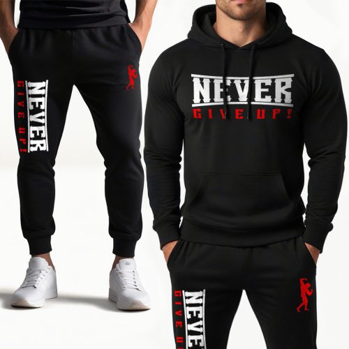 Never give up! melegítő szett / Fekete