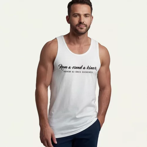 Nem a csend a kínos, hanem az üres csevegés. / Fehér classicfit trikó