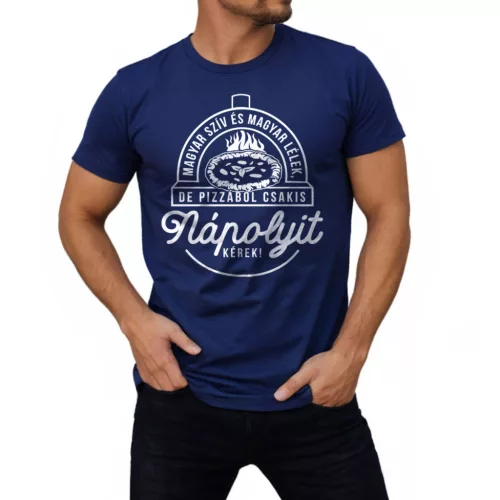 Nápolyi pizza - Férfi póló / Kék