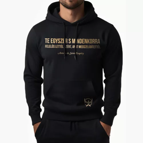 Te egyszer s mindenkorra felelős lettél azért, amit megszelídítettél. - Pulóver / Fekete
