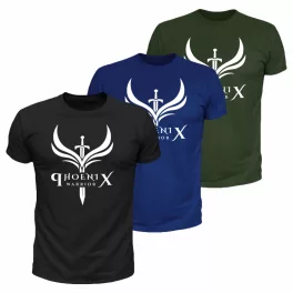   Phoenix warrior férfi póló csomag - 3 db (Fekete, kék, army)